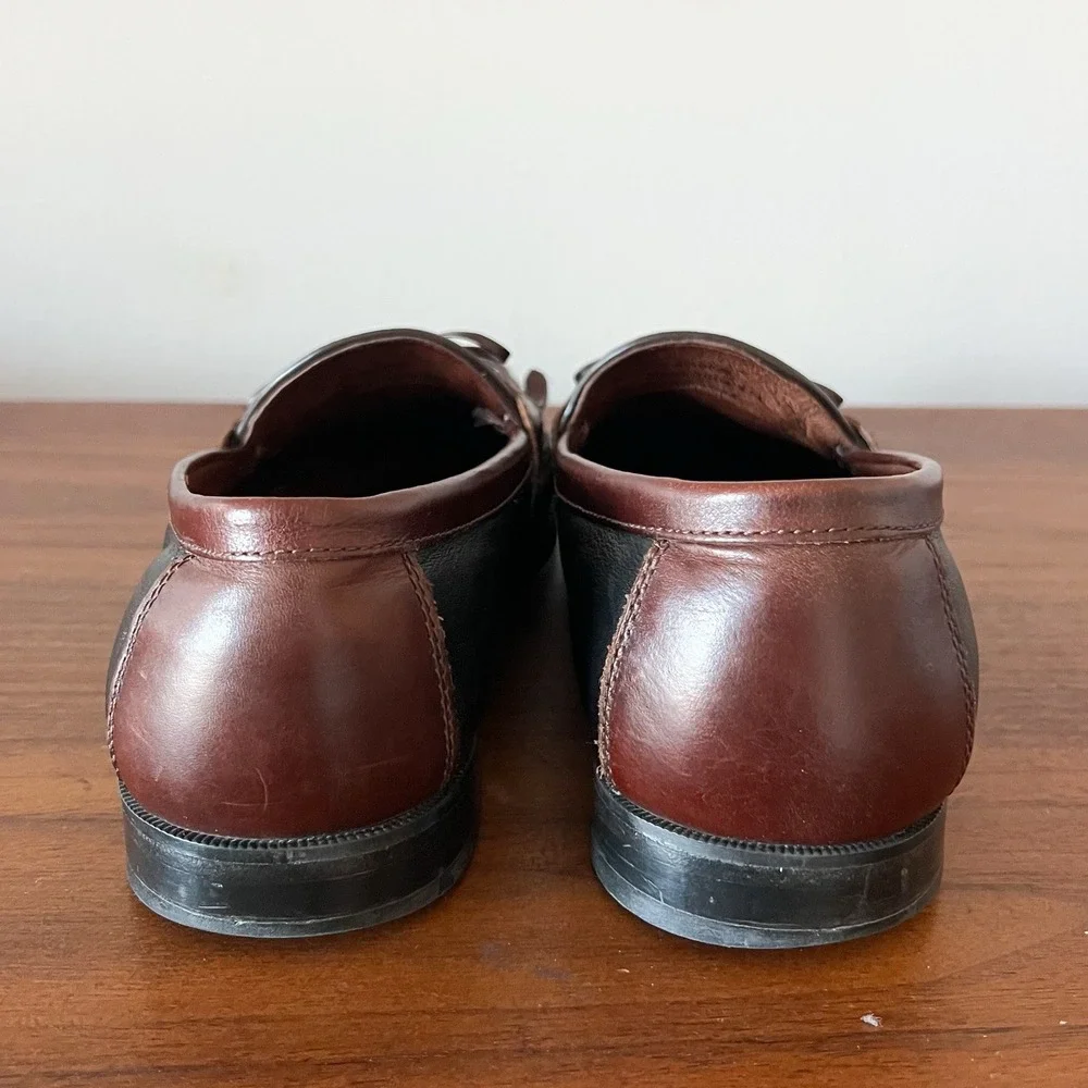 Johnston & Murphy Aragon II Kiltie Tassel Loafers Black/Chestnut Men's Size 10.5